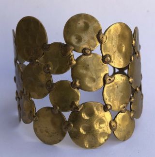 Vintage Brutalist Modernist JACK BOYD PAL KEPENYES Bronze Wide Cuff Bracelet 3