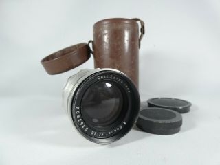 Vintage Carl Zeiss Jena Sonnar 4/135 Metal Camera Lens & Case Post