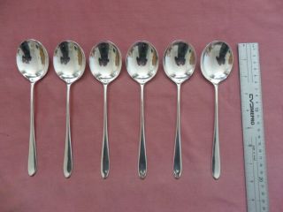 Vintage David Mellor Pride Cutlery 6 X Soup Spoons Walker Hall Silver Plated