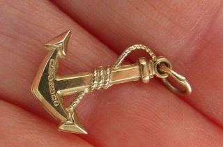 Vintage 9 Ct.  Yellow Gold 375 Ct.  Anchor Charm Full Hallmark By W.  H.  C.