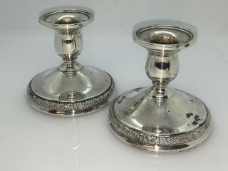 2 Prelude Sterling Silver Weighted Candle Holders 22 Oz Total Weight