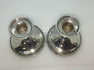2 Prelude Sterling Silver Weighted Candle Holders 22 Oz Total Weight 2