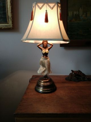 Vintage Motion Hula Girl Lamp Hawaiian