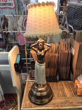 Vintage Copper Motion Hula Girl Lamp Hawaiian 18 " Tall (dodge?)