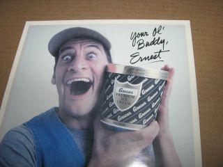 Vintage Jim Varney as Ernest P.  Worrell Green ' s Ice Cream Signed 8X10 Ad 2