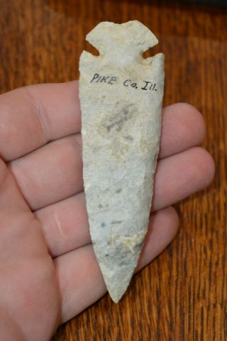 Outstanding Avon Chert Archaic Dovetail Pike Co,  Illinois 4 X 1.  25 Great Form
