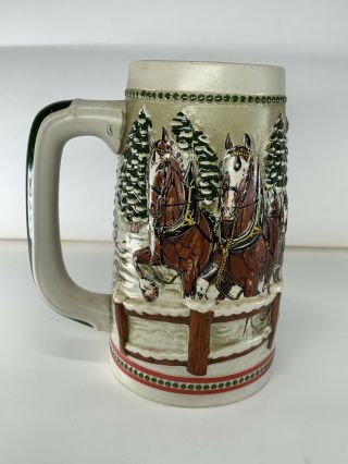 Vintage 1984 Limited Edition Budweiser Stein Anheuser Busch Clydesdales Holiday