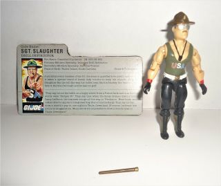 Vintage Gi Joe Arah 1986 Sgt.  Slaughter (v1) 100 Complete W/ File Card Mail Away