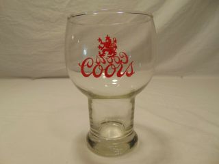 Vintage 6 - 3/4 " Coors Red Lion Balloon Goblets / Beer Glasses Euc