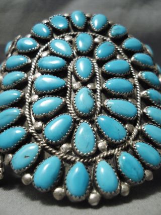 Colossal Vintage Navajo Tears Of Joy Turquoise Sterling Silver Bracelet Old