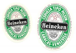 Old Beer Label/s - Venezuela - (k) - 2 Different To J - Heineken