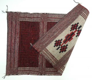 Extraordinary DOUBLE WEAVE with TRIPLE PANEL Navajo Weaving Rug 29 x 19 Inch 2