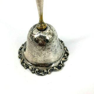 Vintage Antique Silver Dinner Servant Tea Time Service Bedside Bell Chime 2