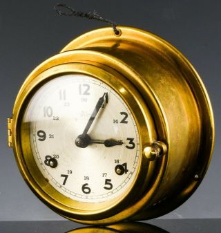 Estate Fresh Vintage Hempe Chronometerwerke Hamburg Germany Brass Ships Clock