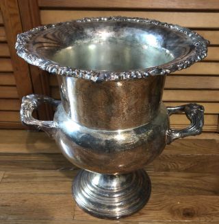 Vintage Sheridan Silver Plated Champagne Ice Bucket Urn Vase 10 In.  X 11 In.