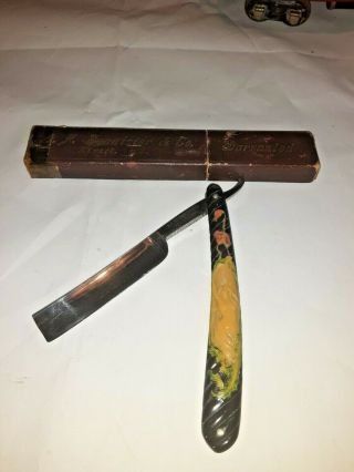 Vintage Straight Razor With Nude Woman A.  F.  Bannister & Co.  Newark Nj