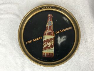 Advertising Schlitz " Beer That Made Milwaukee Famous " Tin Serving Tray
