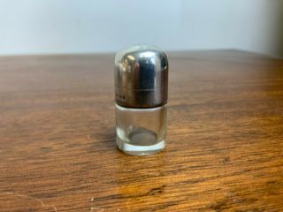 Victorian Solid Silver Top Small Glass Scent Bottle