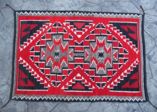 Vintage Native American Indian Navajo Rug Blanket Weaving Textile 48 " X 33 "
