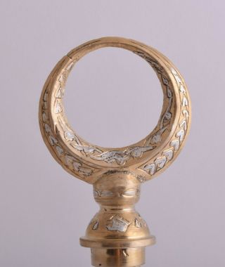 Islamic revival Mamluk Ottoman Damascus silver inlaid brass incense burner 3