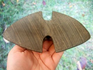 Fine 6 3/4 inch Ohio Banded Slate Butterfly Bannerstone with G10 Arrowheads 2