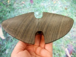 Fine 6 3/4 inch Ohio Banded Slate Butterfly Bannerstone with G10 Arrowheads 3