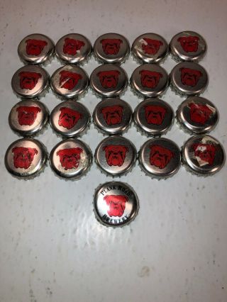 21 Mixed Red Dog Beer Bulldog Bottle Caps Plank Road Brewery Crafts Collectible