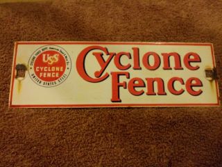 Vintage 1950s Uss United States Steel Cyclone Fence Sign