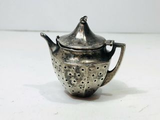 Antique Webster Sterling Silver Figural Tea Infuser Teapot 12g
