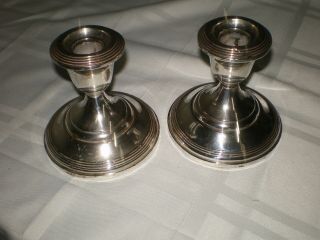Vtg Pair Fisher Sterling Silver 804 Weighted Candlestick Candle Holder