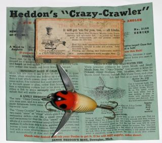 Heddon Crazy Crawler Xrw Donaly Clips Marked Box And Paper