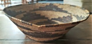 Northern California Native American Coil Basket Tray Bowl Yokut Maidu Hupa Karuk