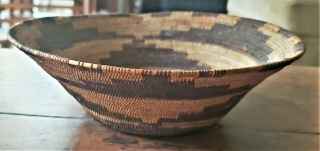 Northern California Native American Coil Basket Tray Bowl Yokut Maidu Hupa Karuk 3