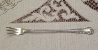 Lancaster 8 1/8 " Sterling Silver Long Handle Olive Fork By Gorham No Mono
