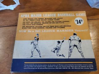 Vintage Apba 1977 (1976 Season) Major League Baseball Board Game