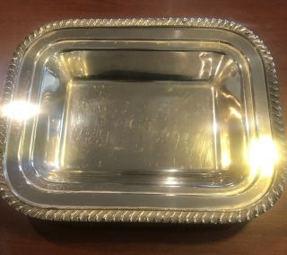 Vintage FB Rogers Silver on Copper Rectangular Serving Dish with Lid 7313 3