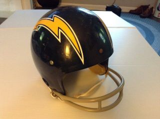 Vtg 80’s San Diego Chargers Rawlings Football 2 Bar Hnfl Helmet W Strap Sz Med