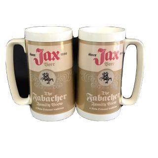 Jax Beer Vtg 70s Thermo Serve Cup Mug Orleans Set Of 2