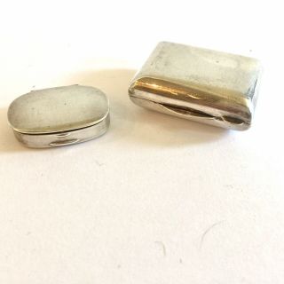 Two Small Vintage Sterling Silver Pill Box