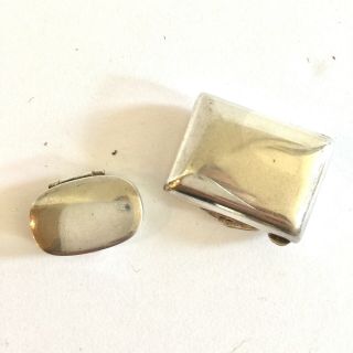 TWO SMALL VINTAGE STERLING SILVER PILL BOX 2