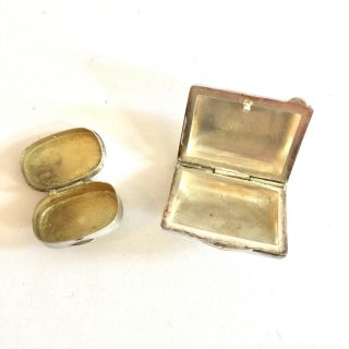 TWO SMALL VINTAGE STERLING SILVER PILL BOX 3