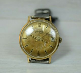 Vintage Mens Wristwatch Gub Glashutte 69.  1 Made In Germany 17jewels 36mm