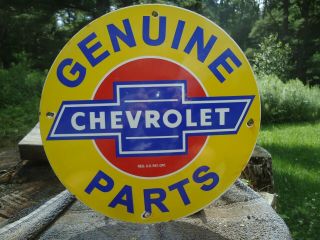 Old Vintage Chevrolet Parts Porcelain Enamel Sign Chevy General Motors