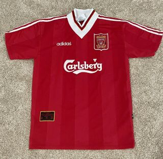 Vintage Liverpool Fc Football Home Shirt 1995 - 1996 Large Adidas Carlsberg Jersey
