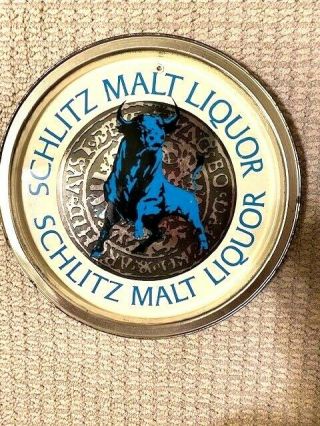 Schlitz Malt Liquor Bull Beer Tray - Metal - 10 1/2 " Shallow Tray