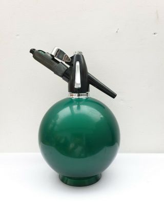 Vintage 70s Sparklets Globemaster Iconic Metallic Green Retro Round Soda Syphon