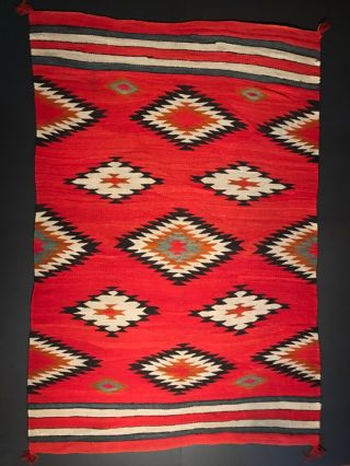 Large Transitional Navajo Blanket,  J.  B.  Moore Plate Xv Variant,  C1900