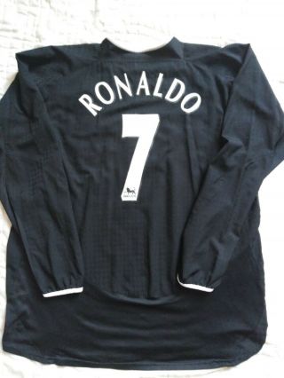 Vintage Manchester United 2003 Long Sleeve Football Shirt Top Jersey Ronaldo