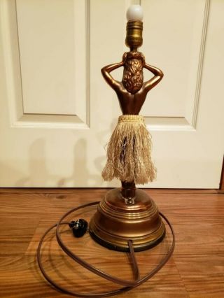 Vintage Bronze Hula Girl Lamp 2