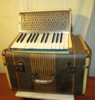 Vintage Hohner Piano Accordion With Case